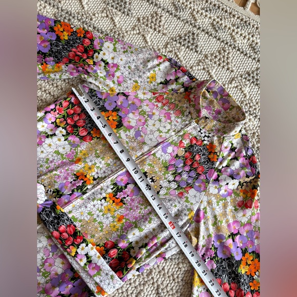 Christian Dior Loungewear Vintage Floral Print Dressing House Coat / Dress Sz M - Picture 11 of 14